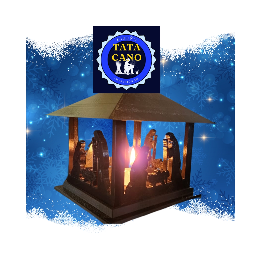 Image Christmas Manger Candle Holder Nativity Scene