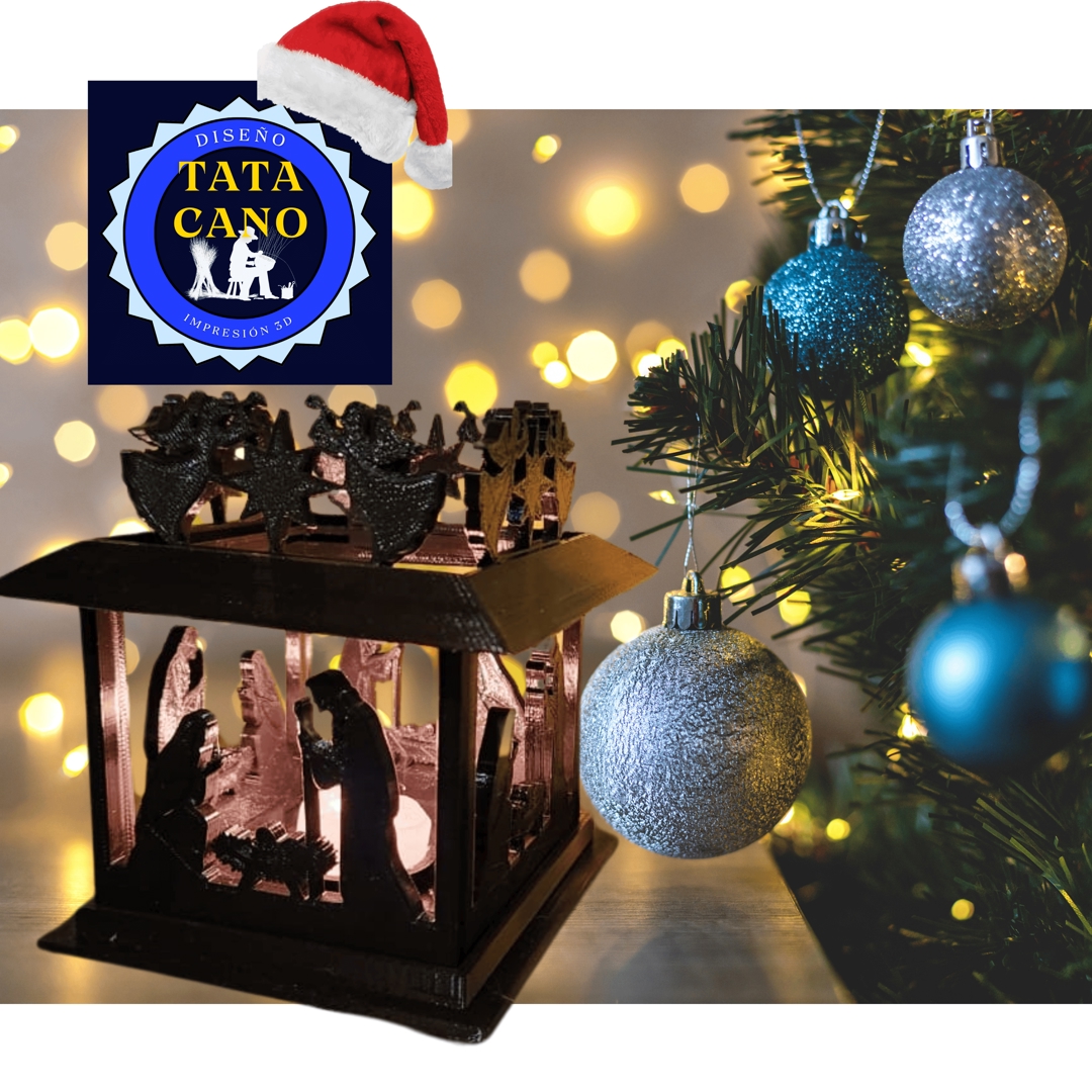 Image Christmas Manger Candle Holder Nativity Scene