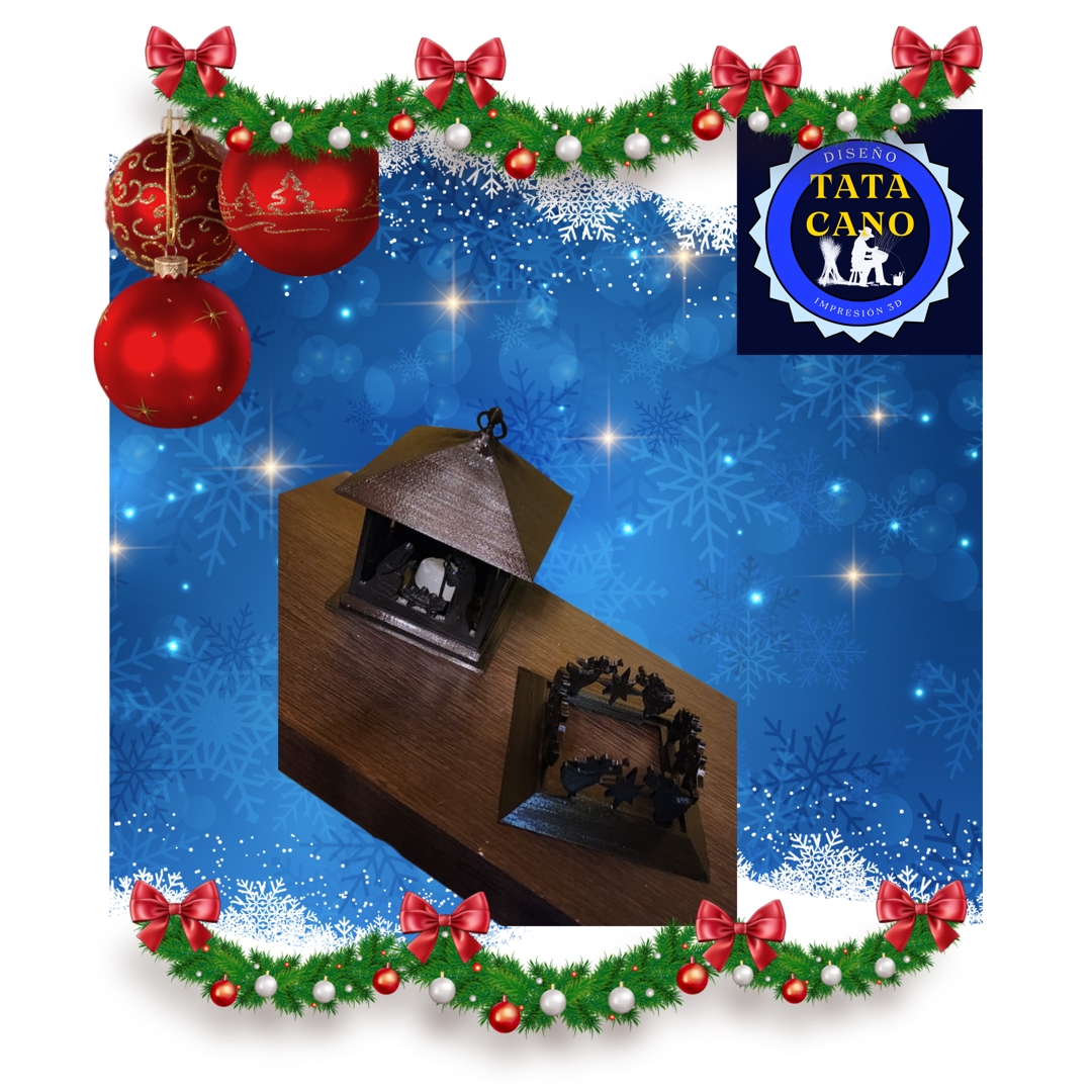 Image Christmas Manger Candle Holder Nativity Scene