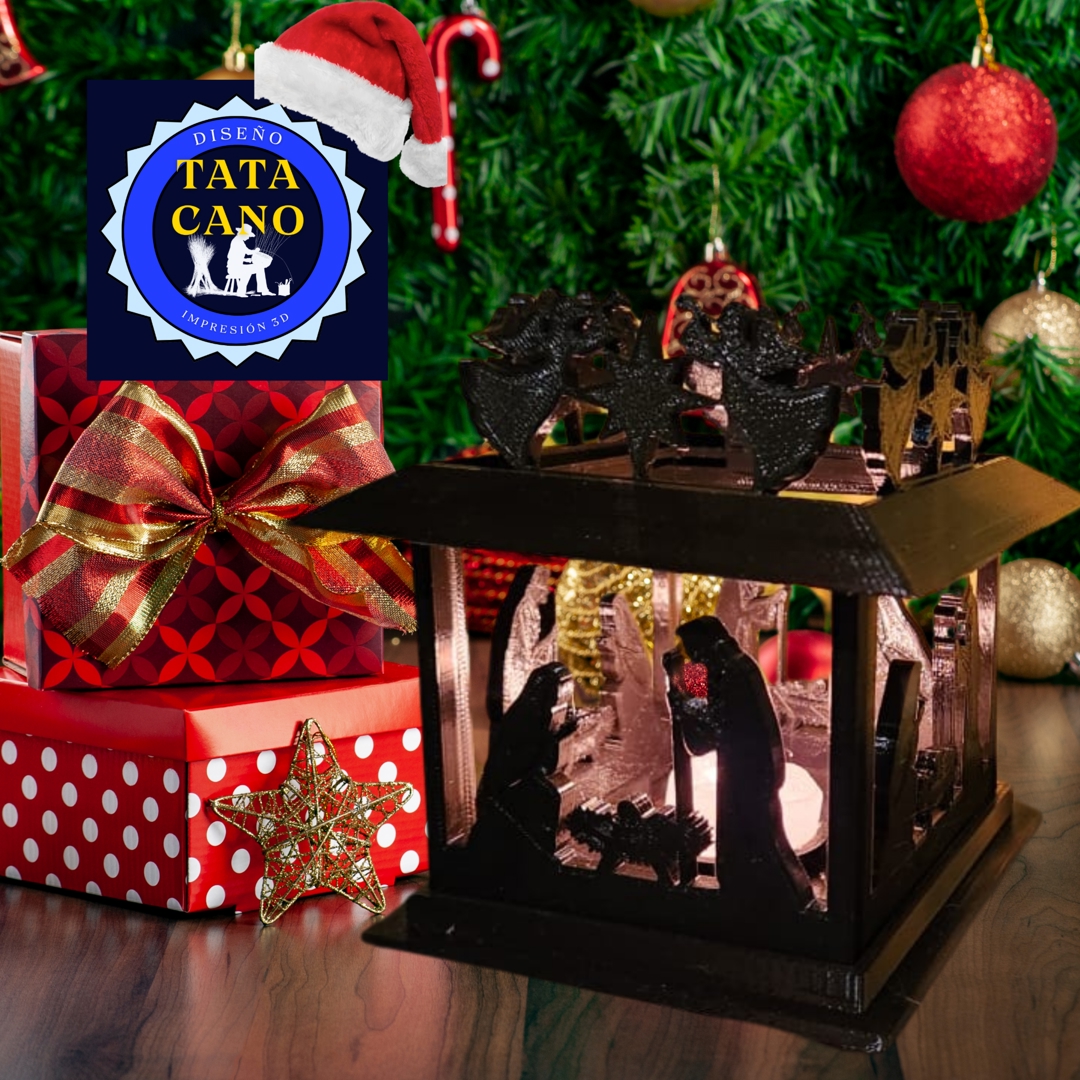 Image Christmas Manger Candle Holder Nativity Scene