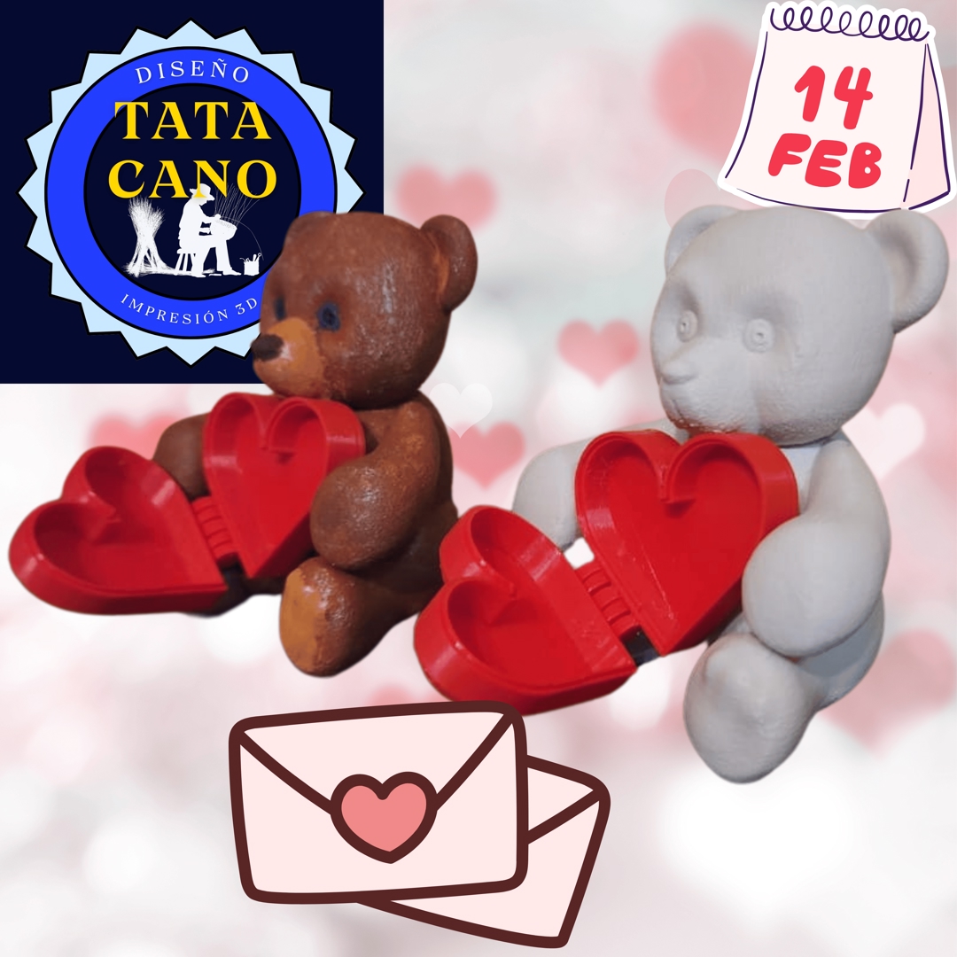 Image Teddy bear with a heartbox