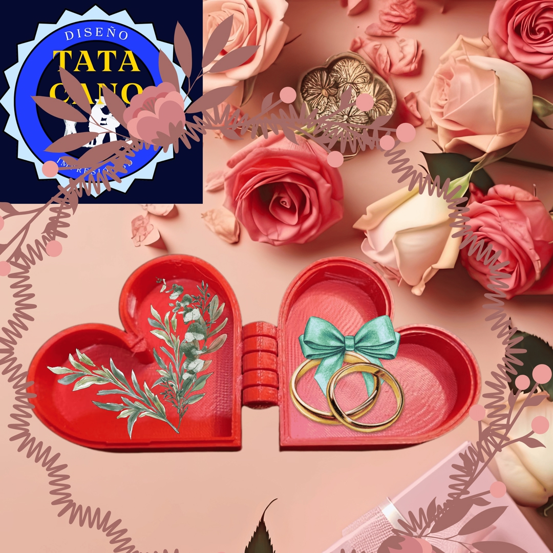 Image Caja de Regalo con forma de Corazón - Gift Box Heart Shape Pirnt in Place