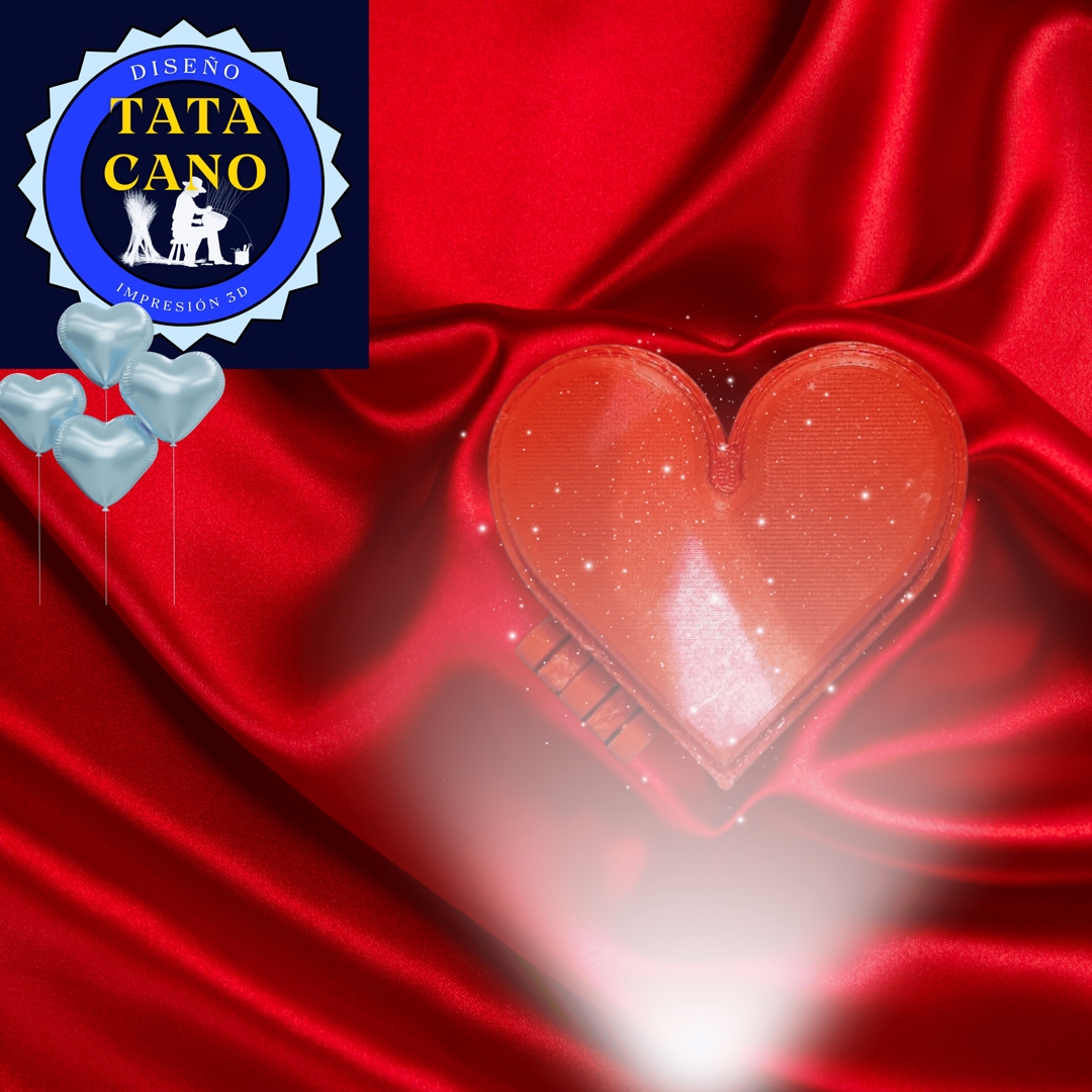 Image Caja de Regalo con forma de Corazón - Gift Box Heart Shape Pirnt in Place