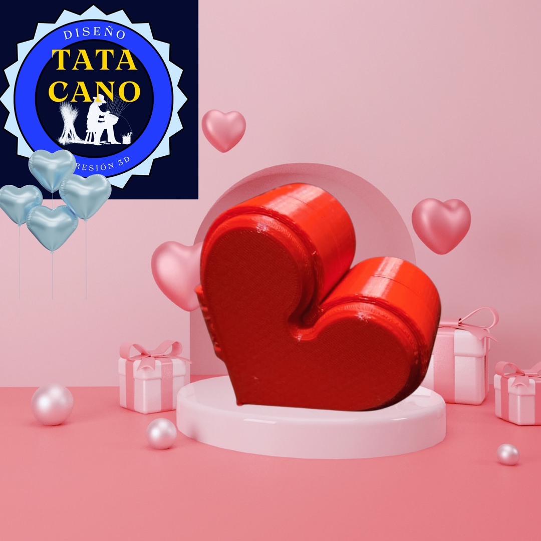 Image Caja de Regalo con forma de Corazón - Gift Box Heart Shape Pirnt in Place