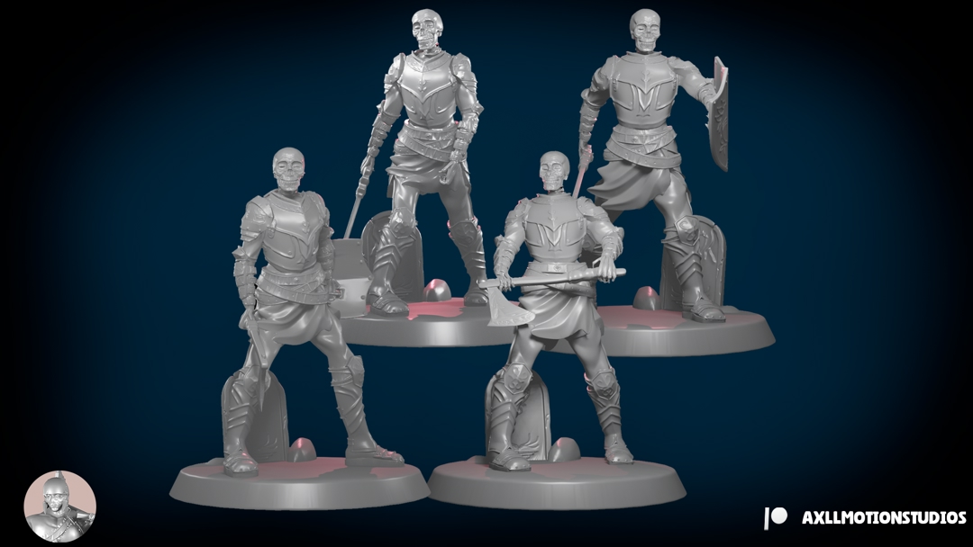 Image undead 32mm set 4 pre-supported miniatures