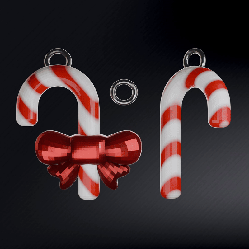 Image FREE ChristMas Candy Cane Low Poly Ornament, Tree Sphere / Ornament 🎄